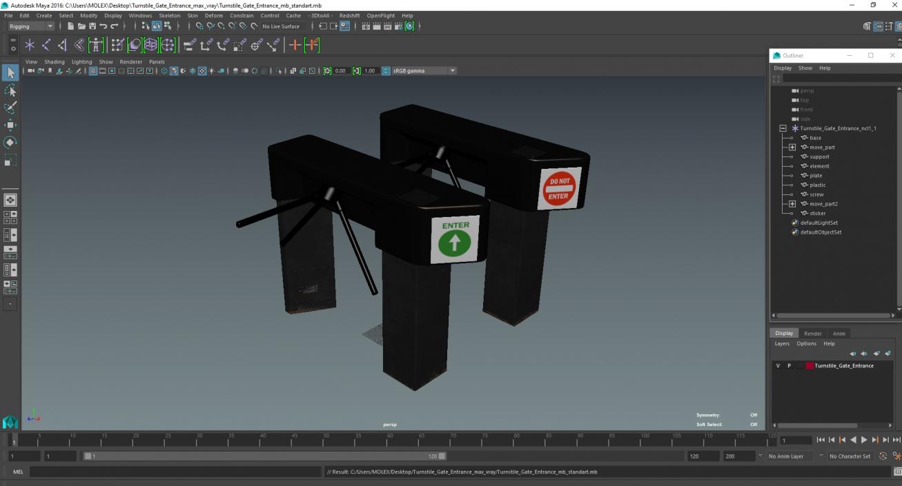 3D Turnstile Gate Entrance model