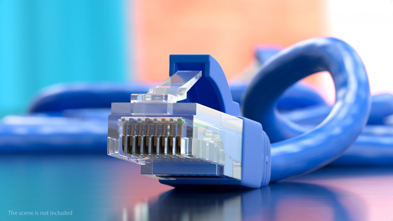 3D model RJ45 Cable Blue