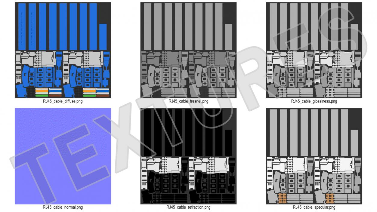 3D model RJ45 Cable Blue