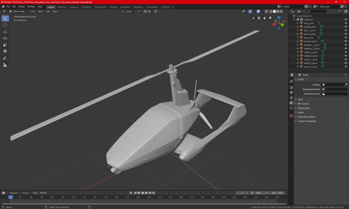 3D model Nisus Gyroplane