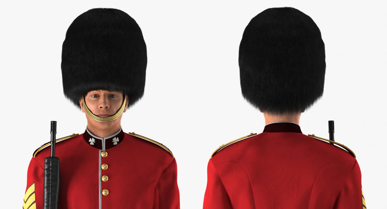 3D British Royal Guard Holding Gun