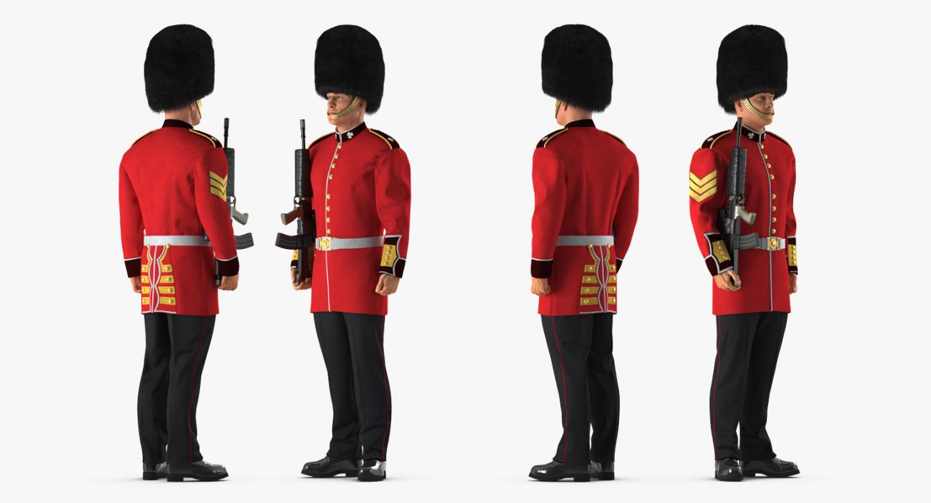 3D British Royal Guard Holding Gun