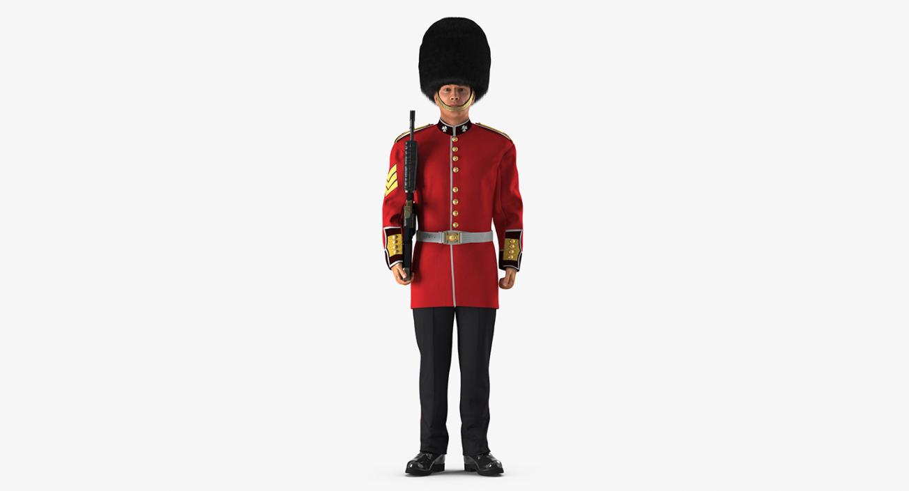 3D British Royal Guard Holding Gun