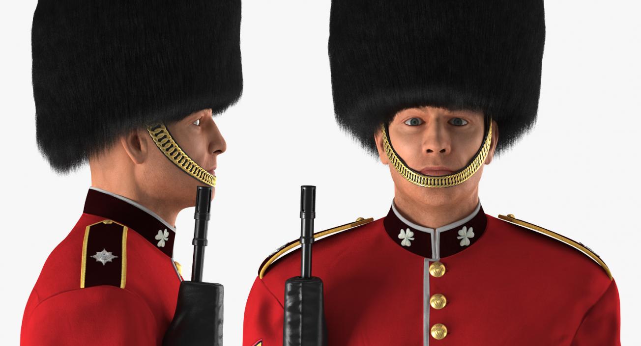 3D British Royal Guard Holding Gun