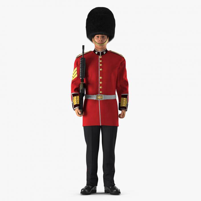 3D British Royal Guard Holding Gun