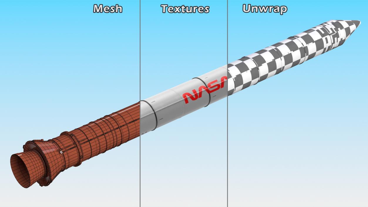 3D model NASA Space Launch System Solid Rocket Booster