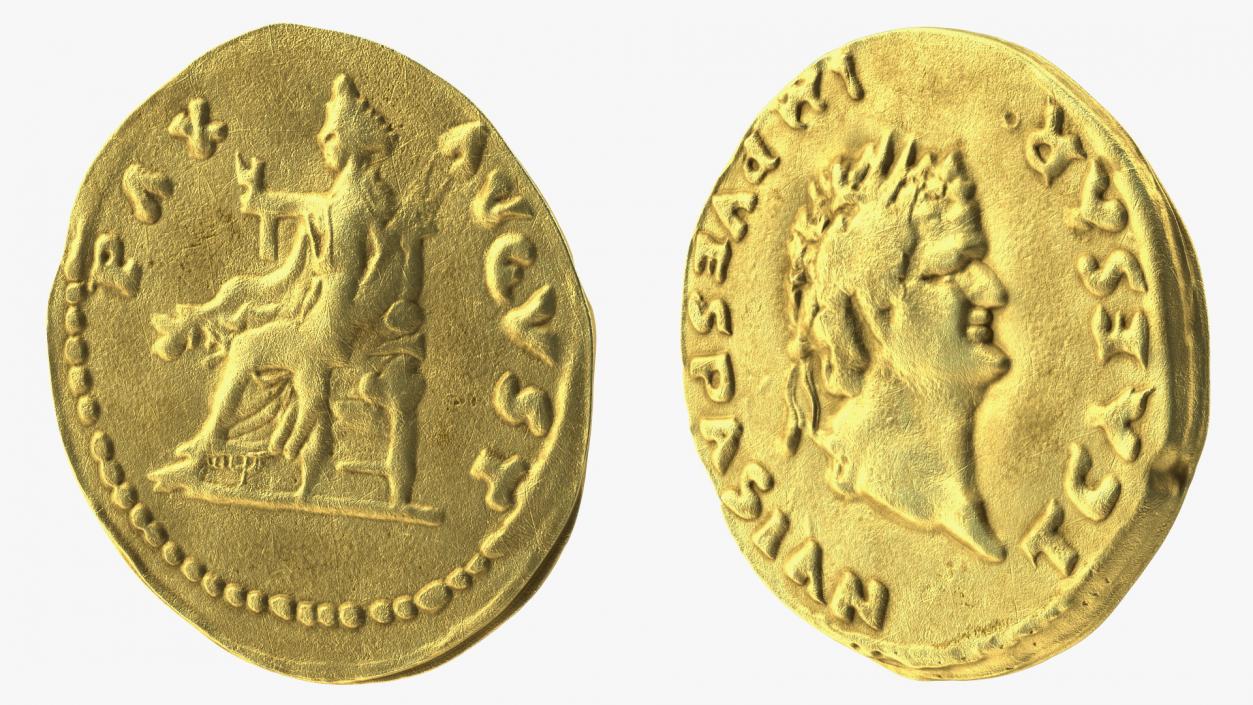 Aureus Roman Empire Gold Coin 3D model