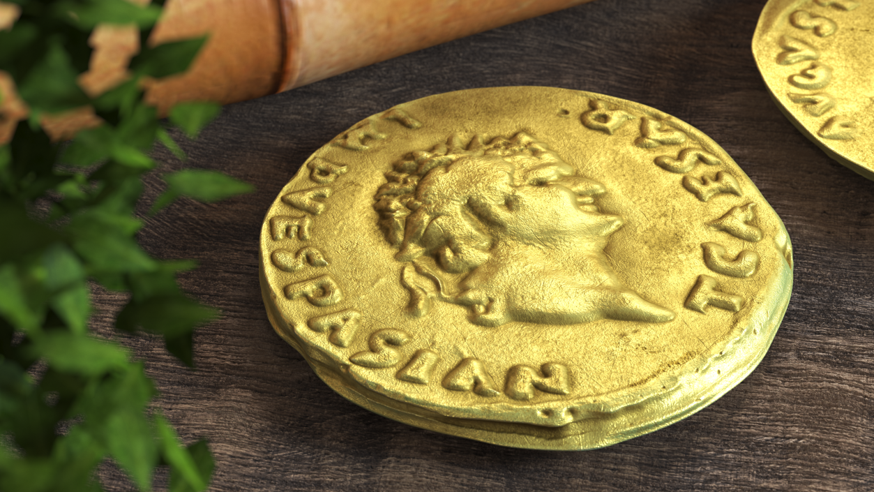 Aureus Roman Empire Gold Coin 3D model