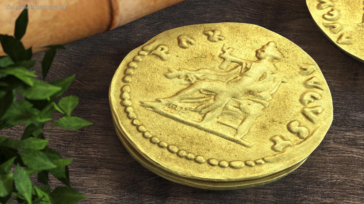 Aureus Roman Empire Gold Coin 3D model