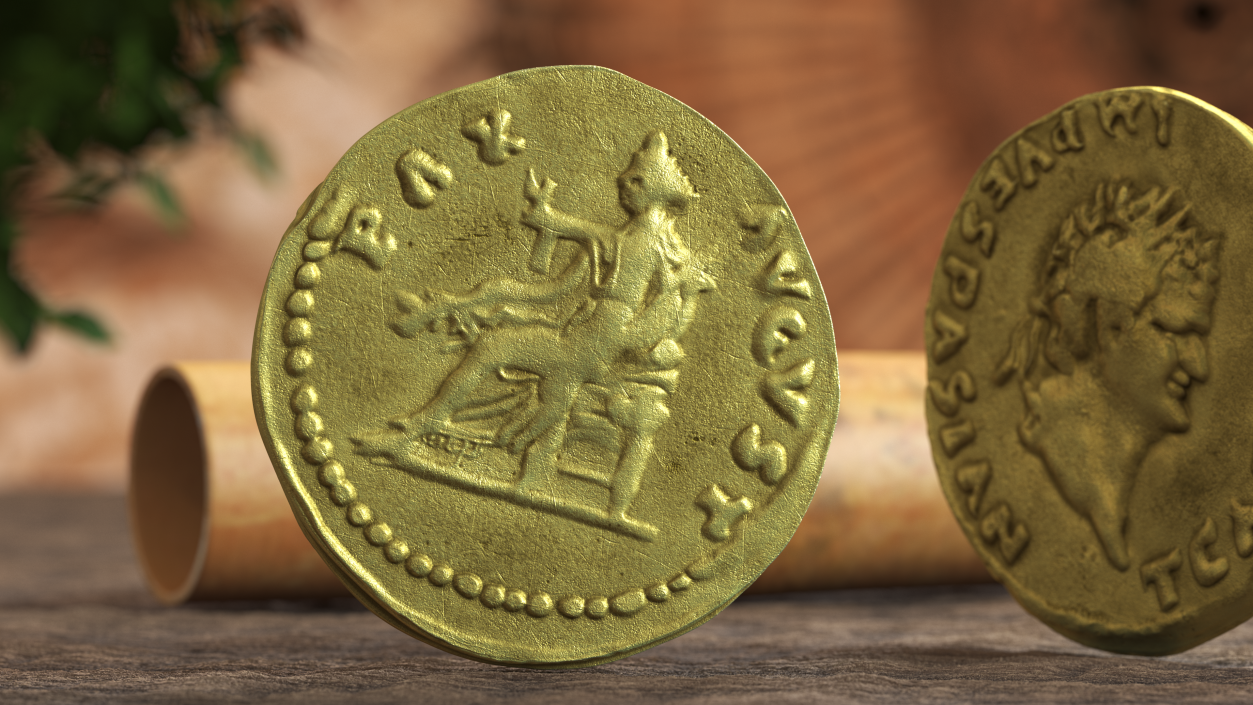 Aureus Roman Empire Gold Coin 3D model