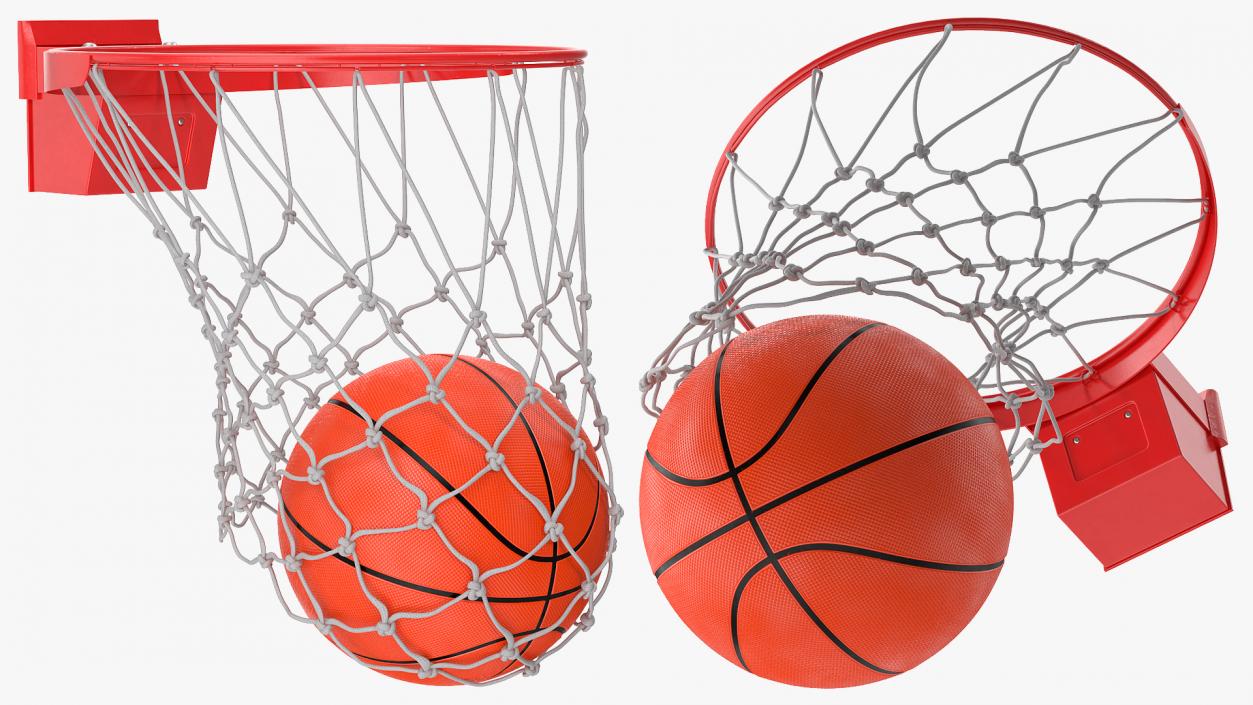 Animated Basketball Falls Through the Net(1) 3D model