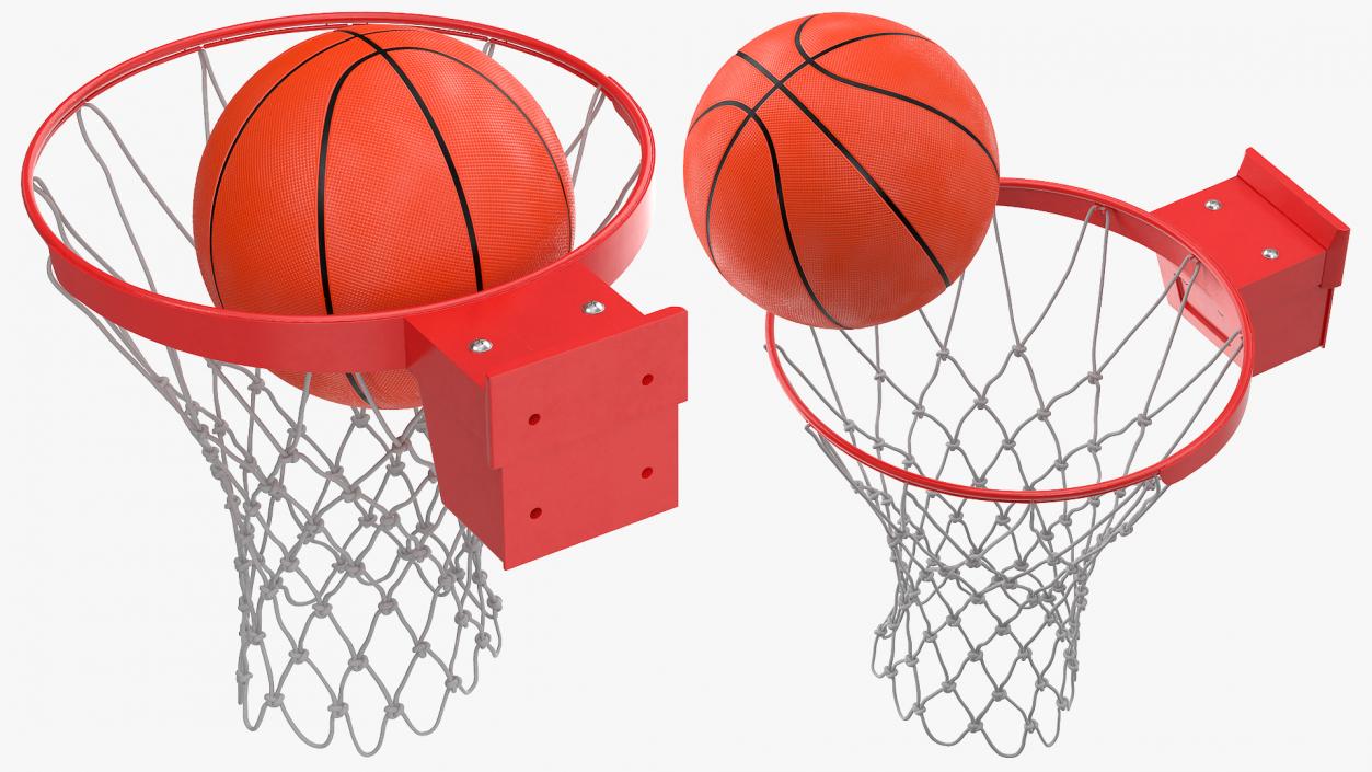 Animated Basketball Falls Through the Net(1) 3D model