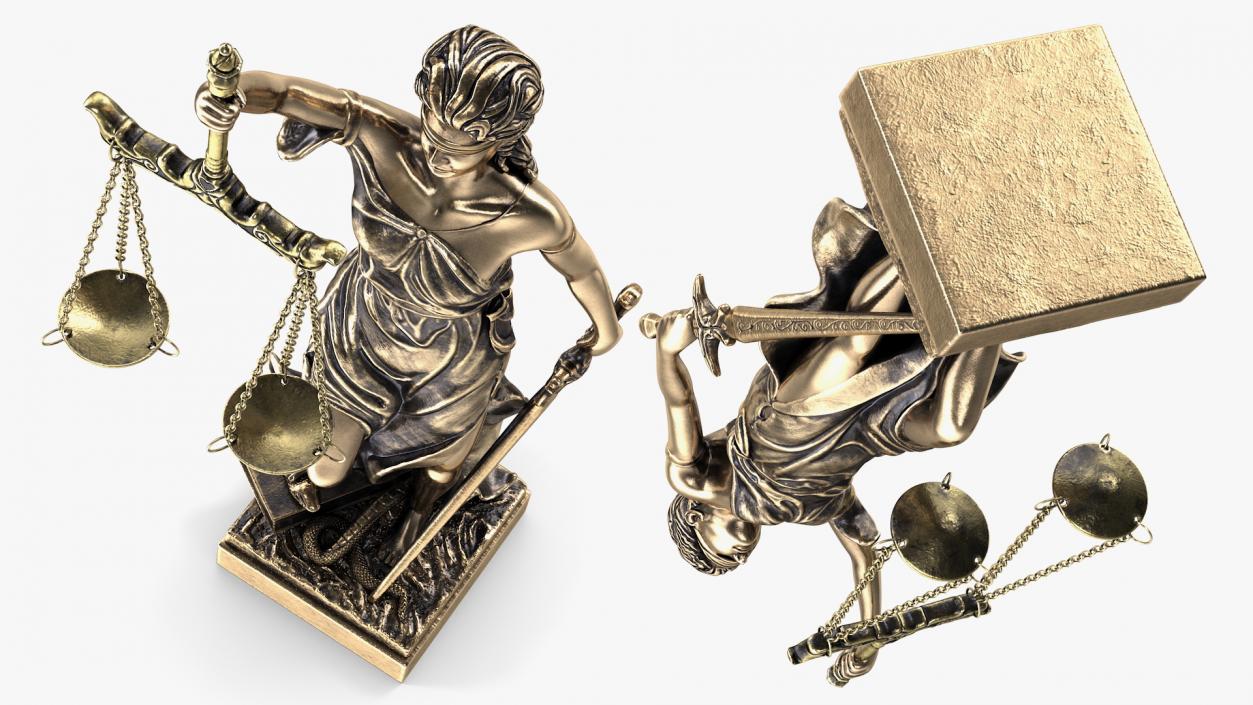 Antique Bronze Statue of Justice 3D