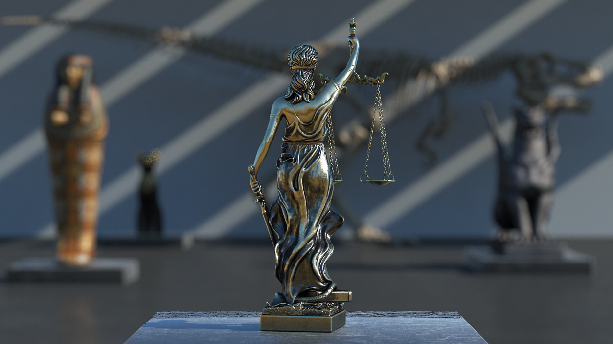 Antique Bronze Statue of Justice 3D