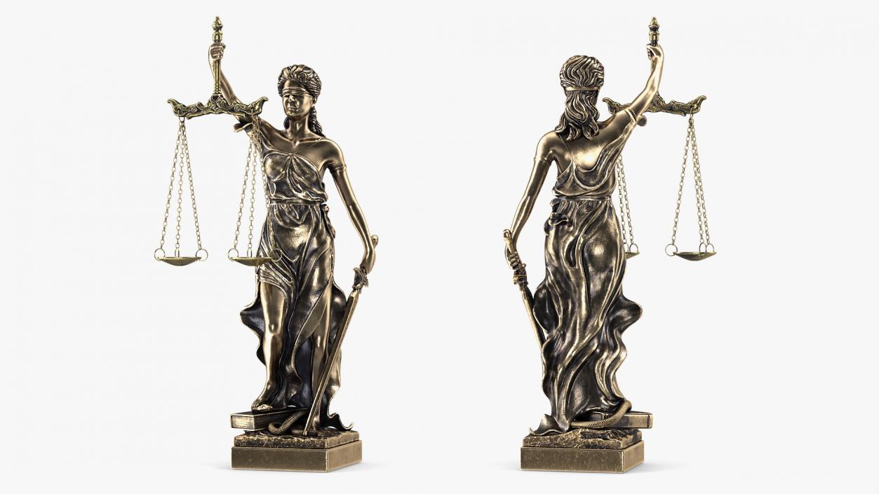 Antique Bronze Statue of Justice 3D