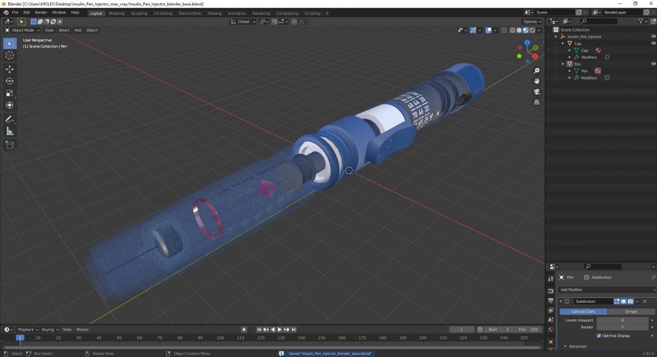 3D model Insulin Pen Injector