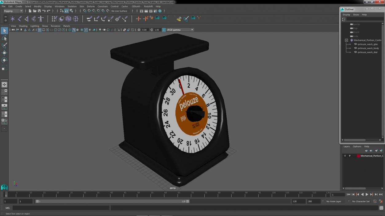 3D Mechanical Portion Control Food Scales model