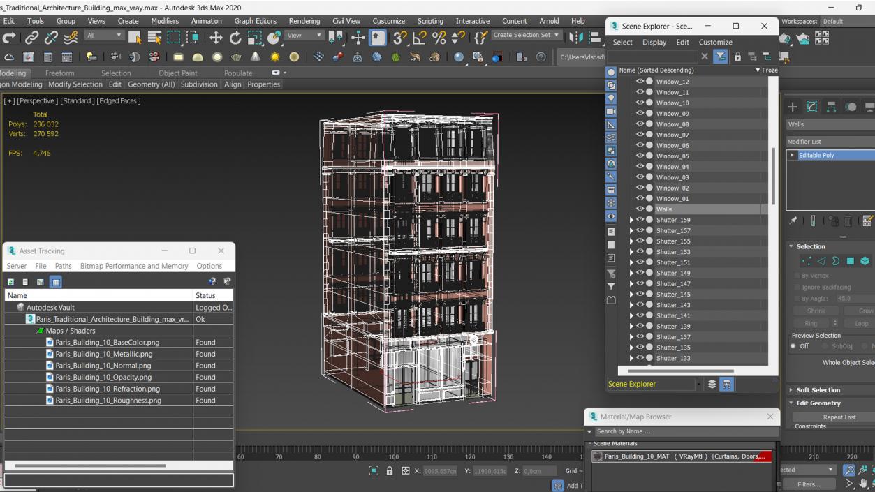 Paris Traditional Architecture Building 3D model