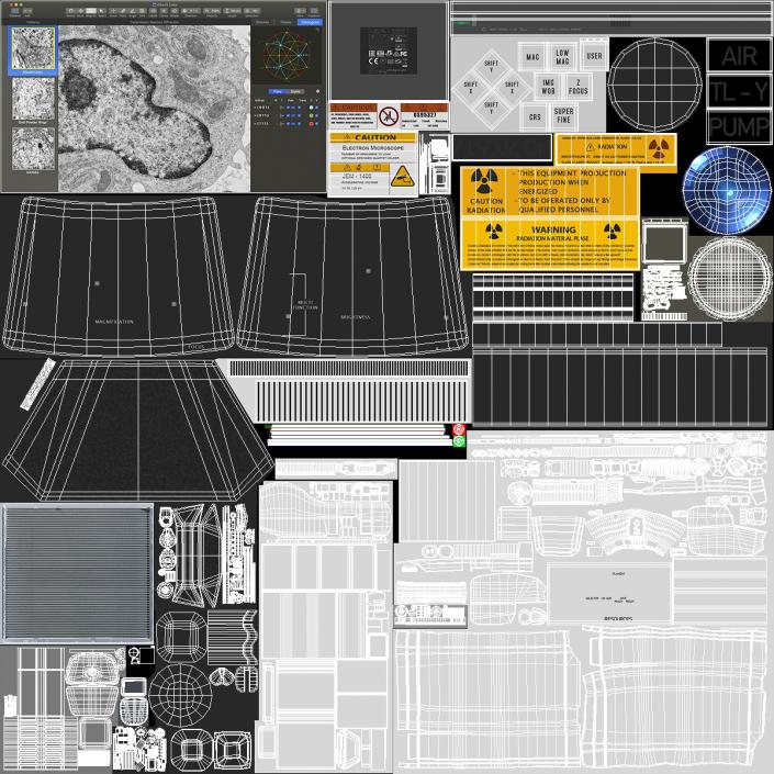 Generic Electron Microscope with Control System 3D