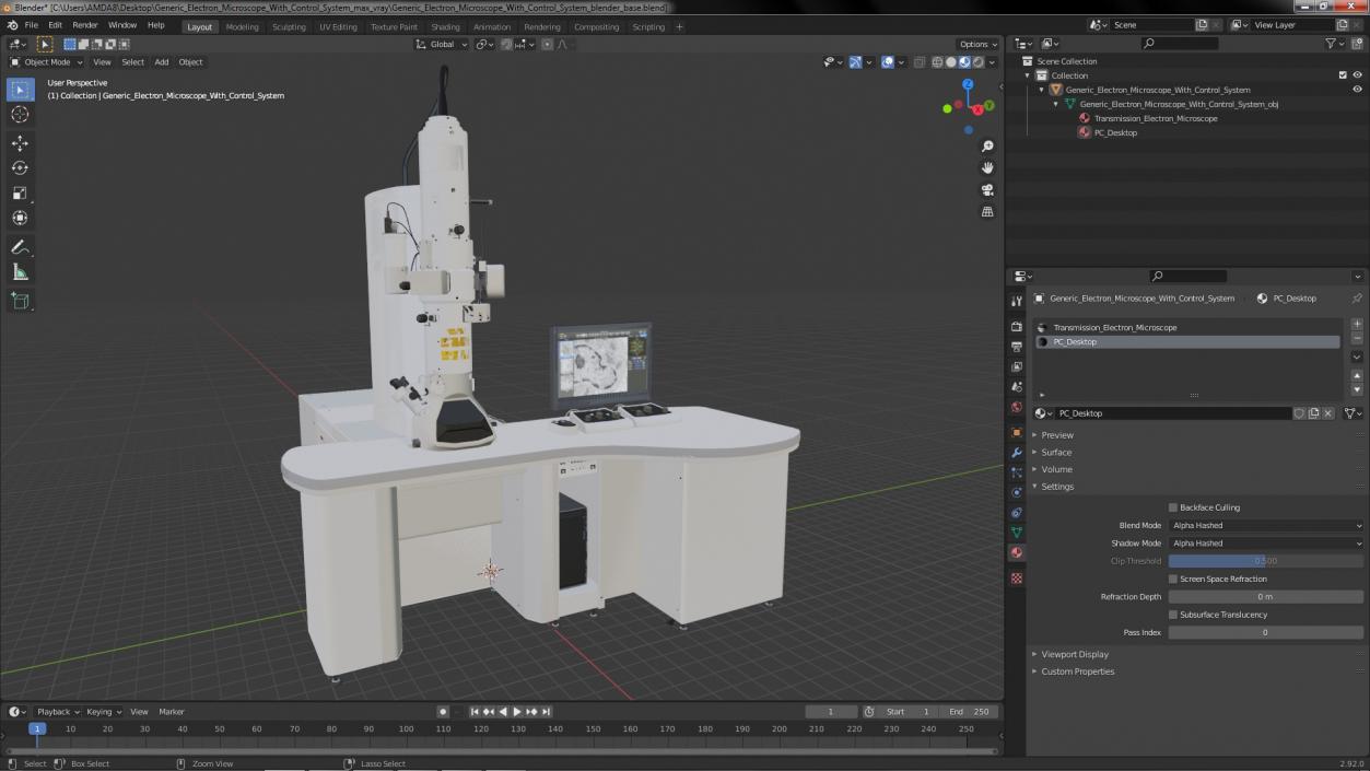 Generic Electron Microscope with Control System 3D