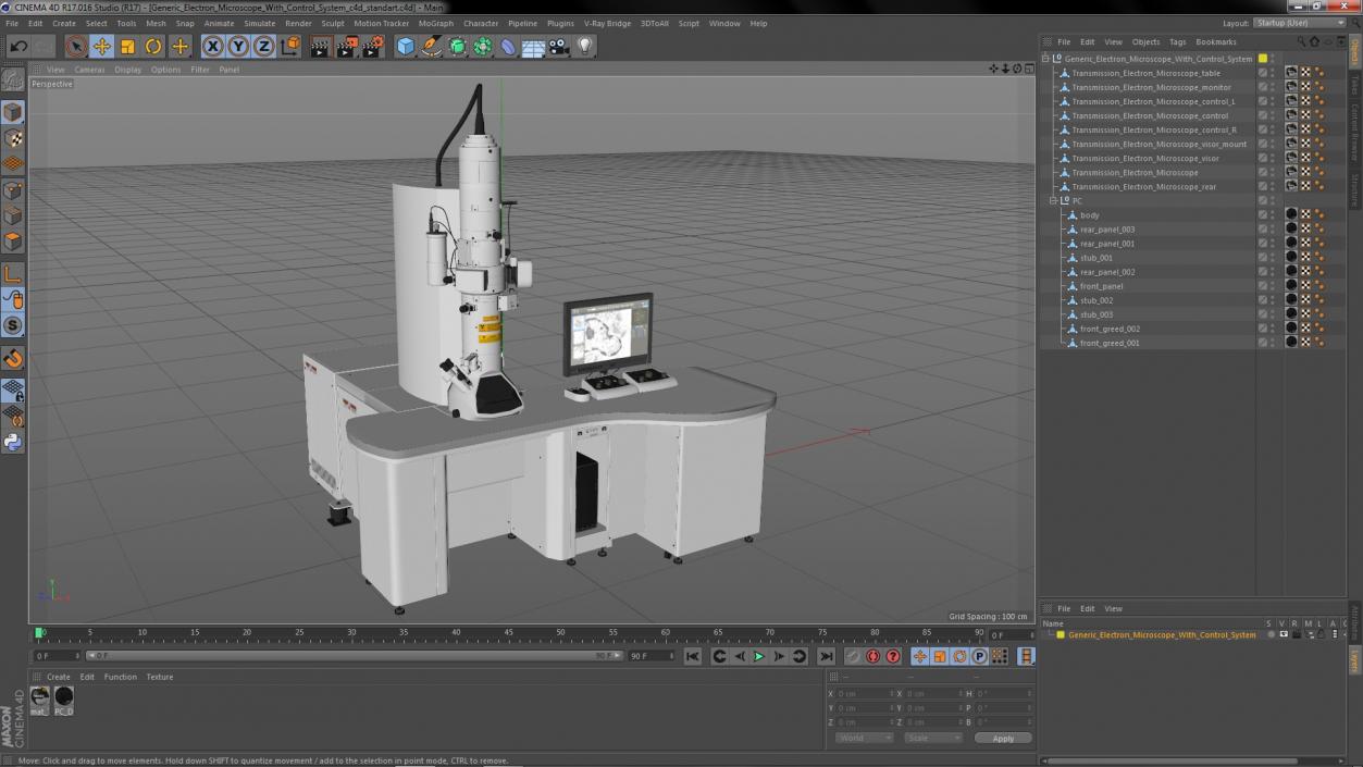 Generic Electron Microscope with Control System 3D