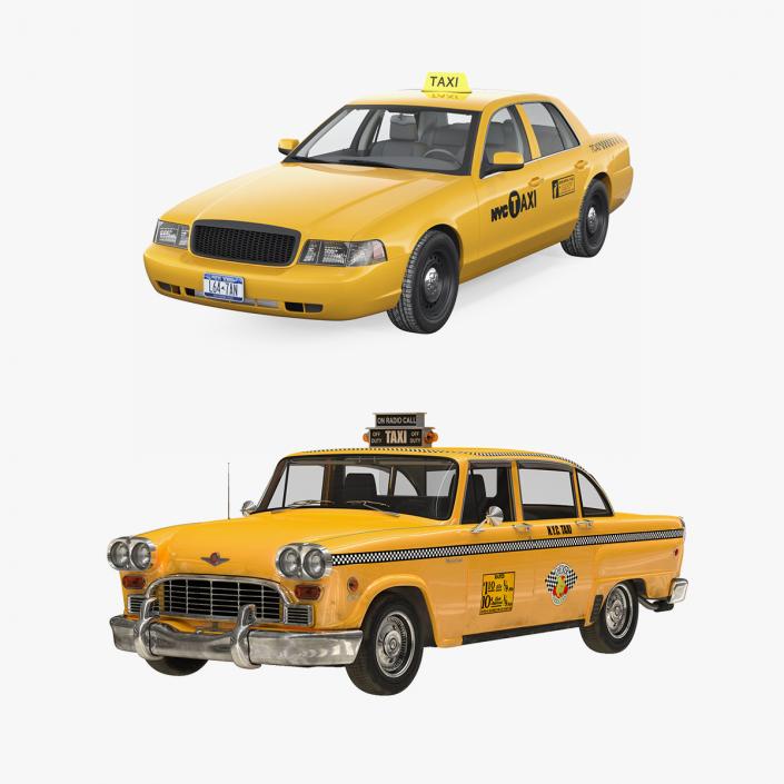 3D NYC Checker Cab Collection