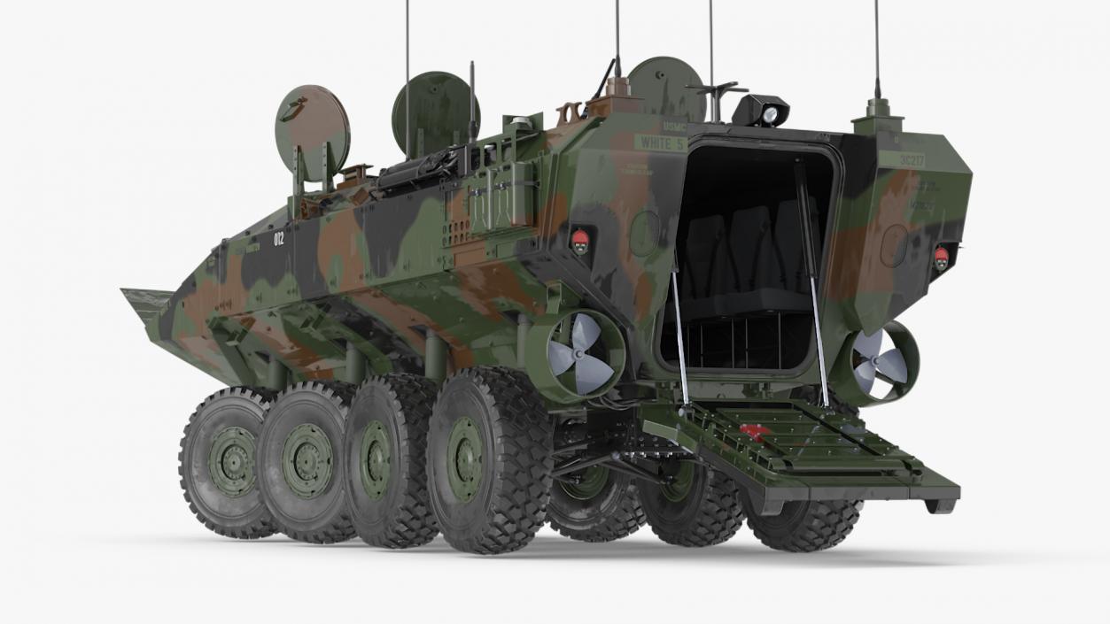 US Amphibious Assault Vehicle Wet Rigged for Maya 3D model