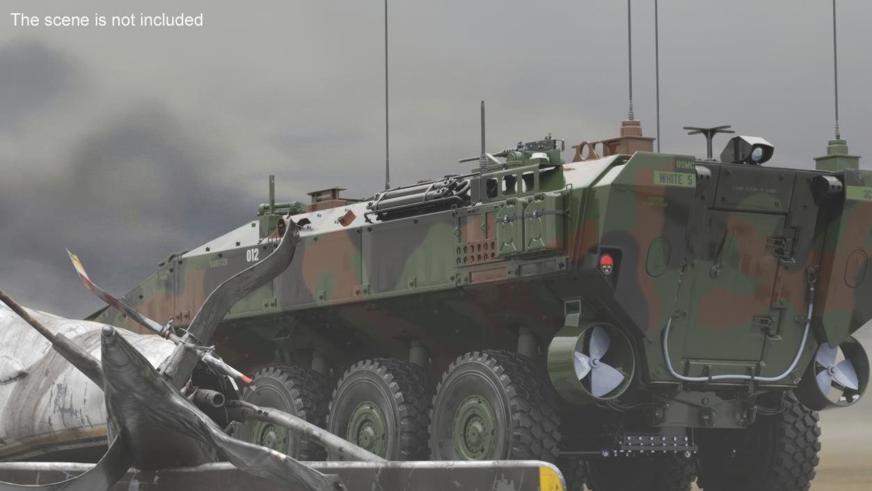 US Amphibious Assault Vehicle Wet Rigged for Maya 3D model