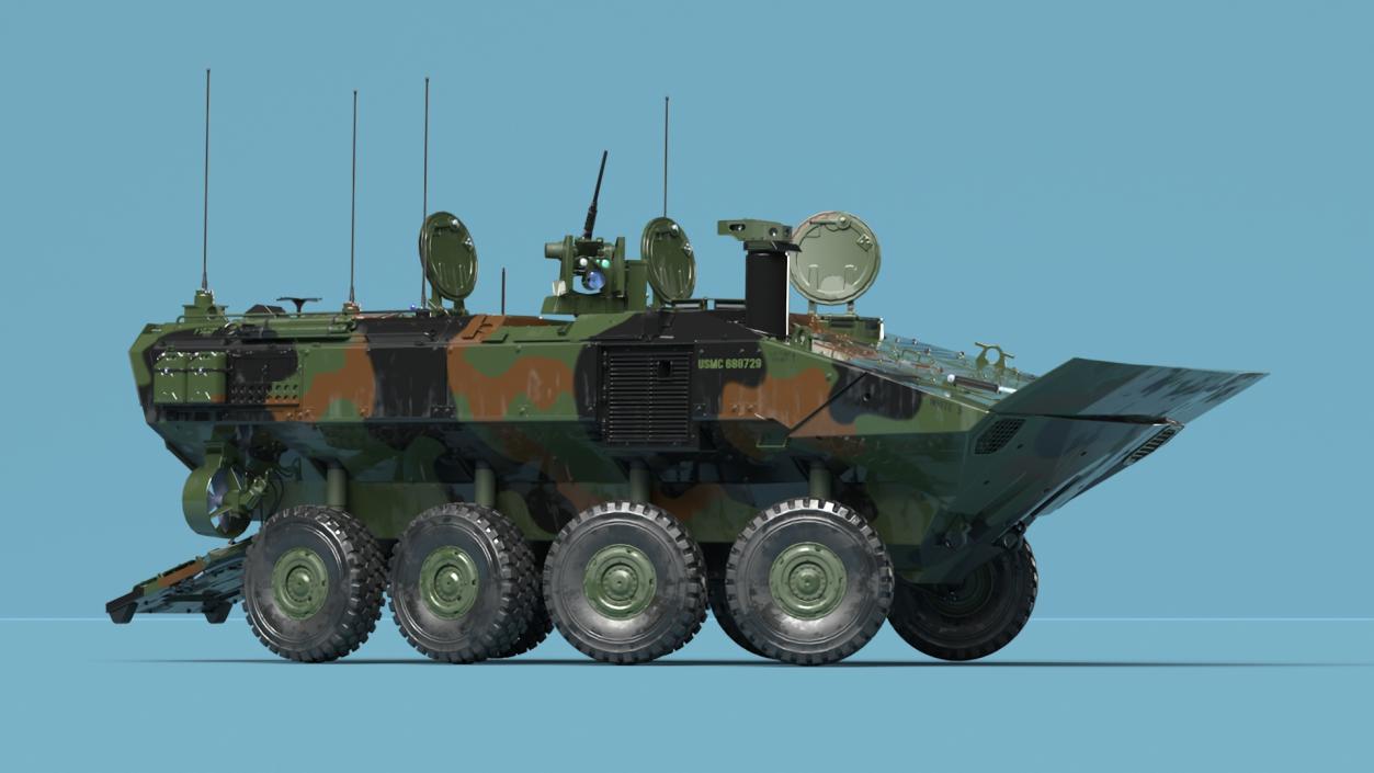 US Amphibious Assault Vehicle Wet Rigged for Maya 3D model