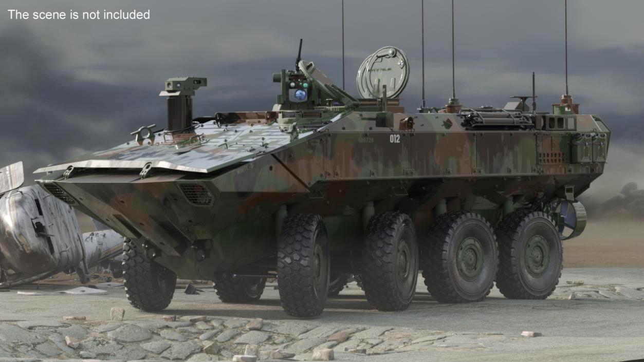 US Amphibious Assault Vehicle Wet Rigged for Maya 3D model