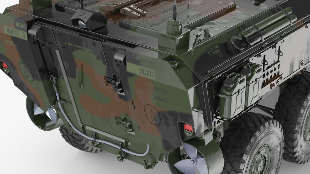 US Amphibious Assault Vehicle Wet Rigged for Maya 3D model