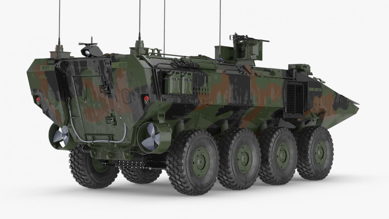 US Amphibious Assault Vehicle Wet Rigged for Maya 3D model