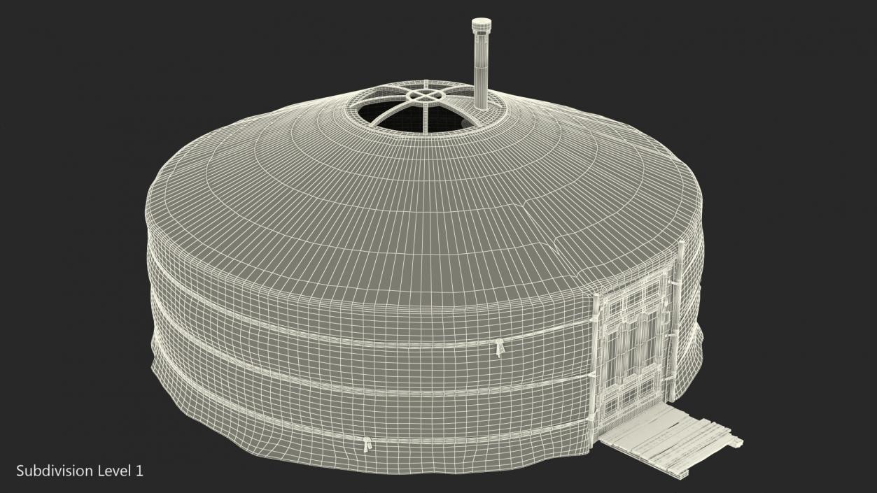 3D Mongolian Portable Yurt model