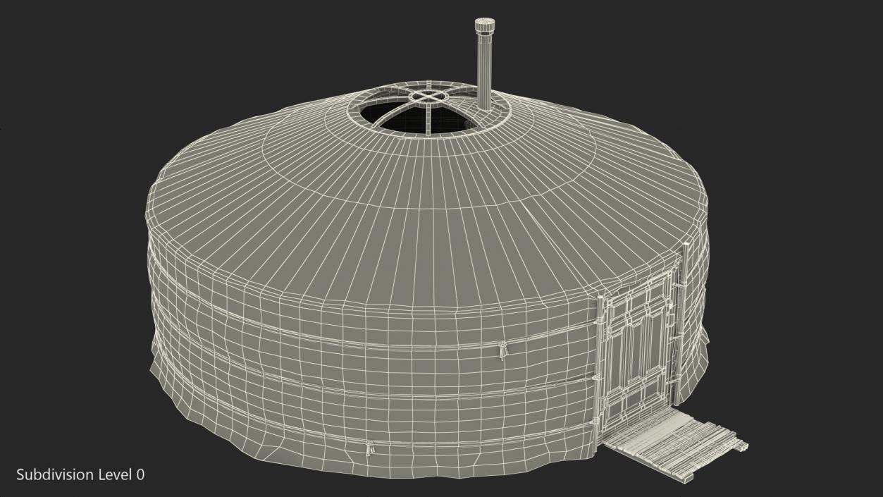 3D Mongolian Portable Yurt model