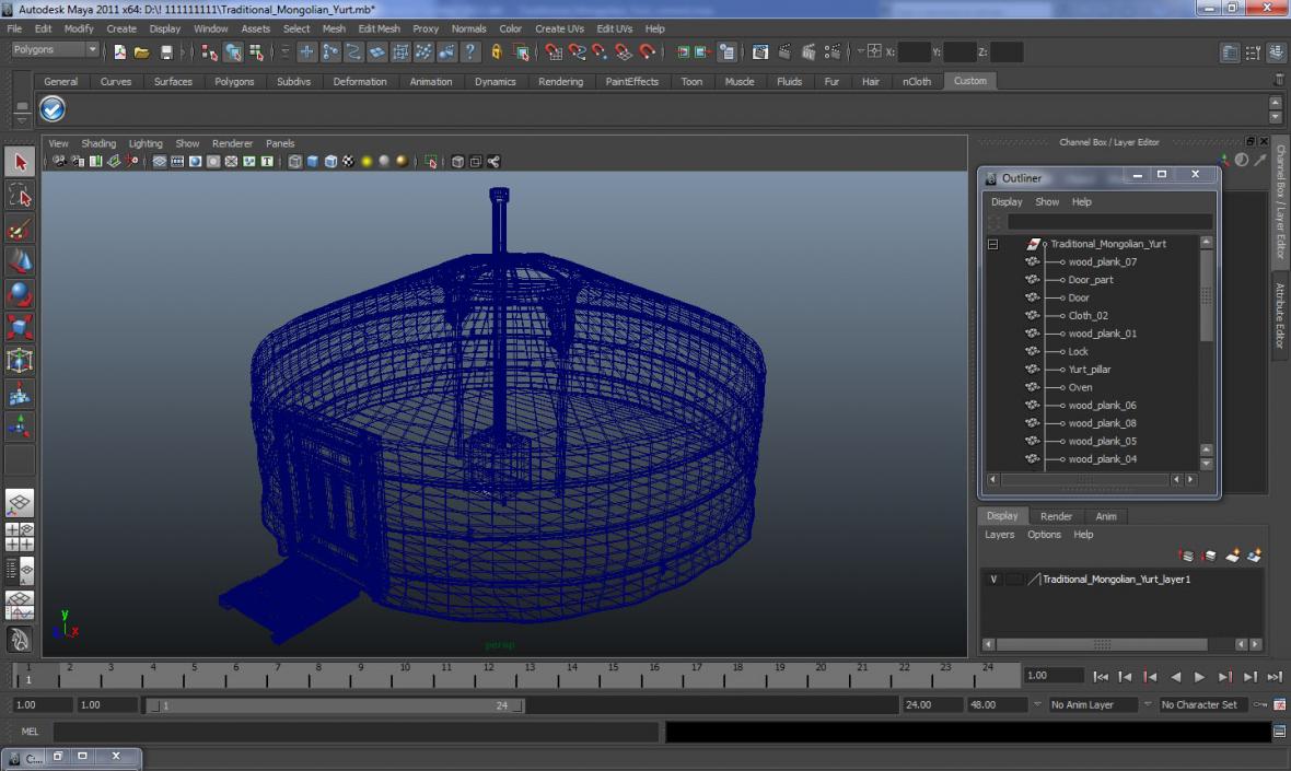 3D Mongolian Portable Yurt model