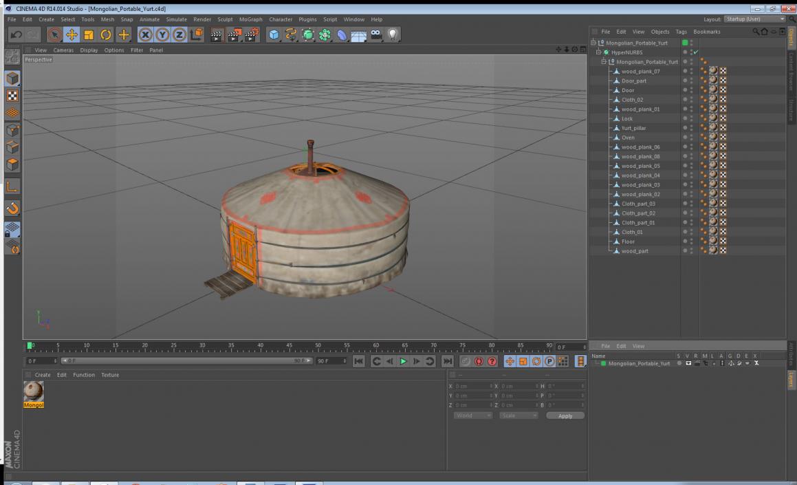 3D Mongolian Portable Yurt model