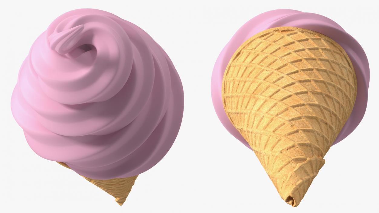 Ice Cream Cone Rose 3D model