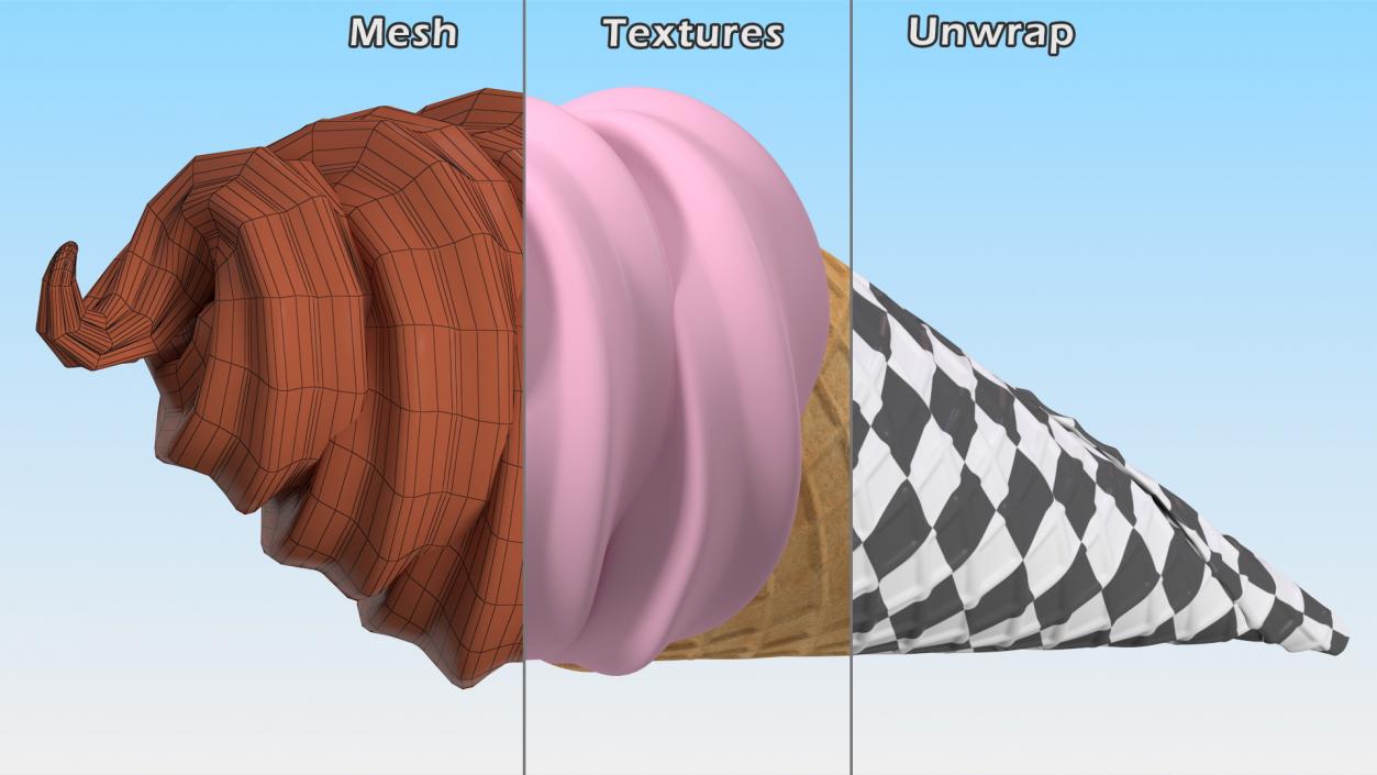 Ice Cream Cone Rose 3D model