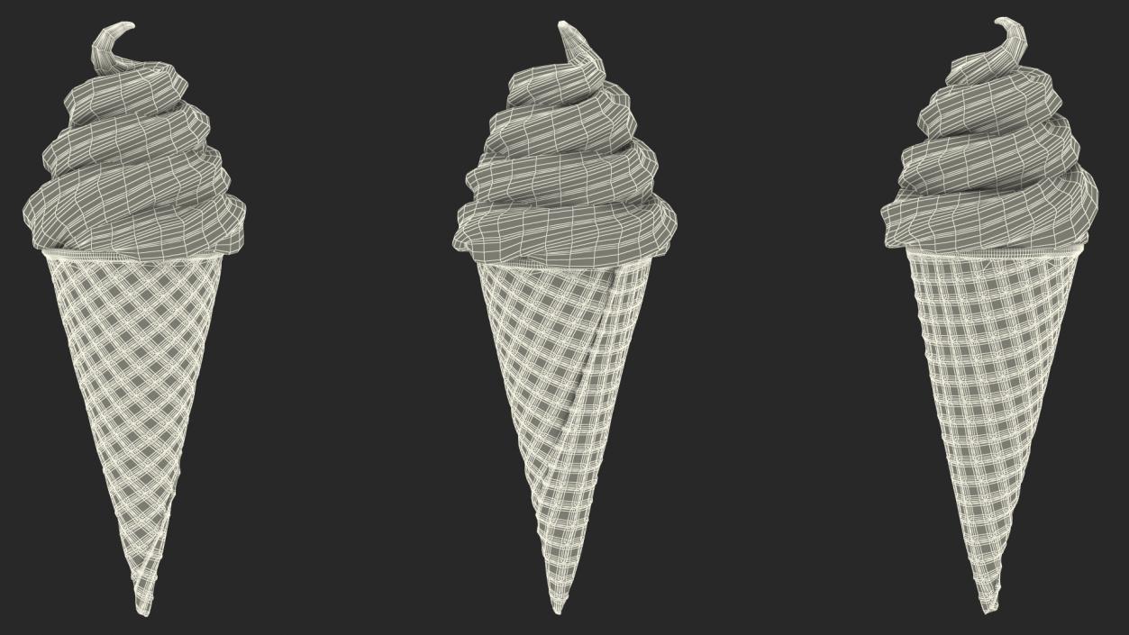 Ice Cream Cone Rose 3D model