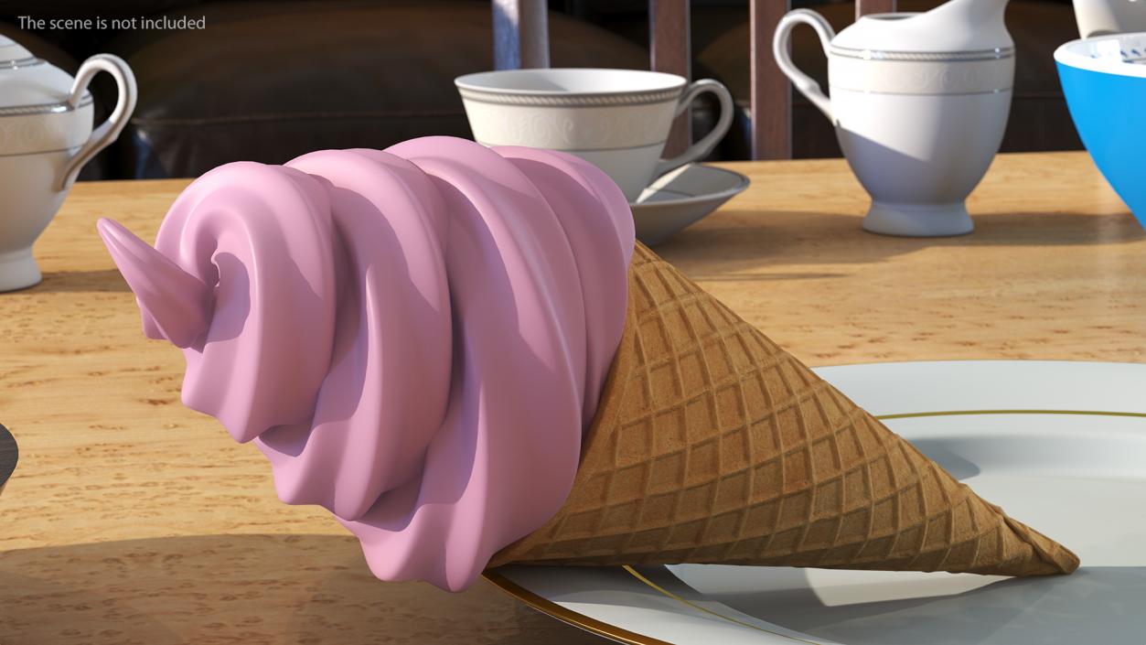 Ice Cream Cone Rose 3D model