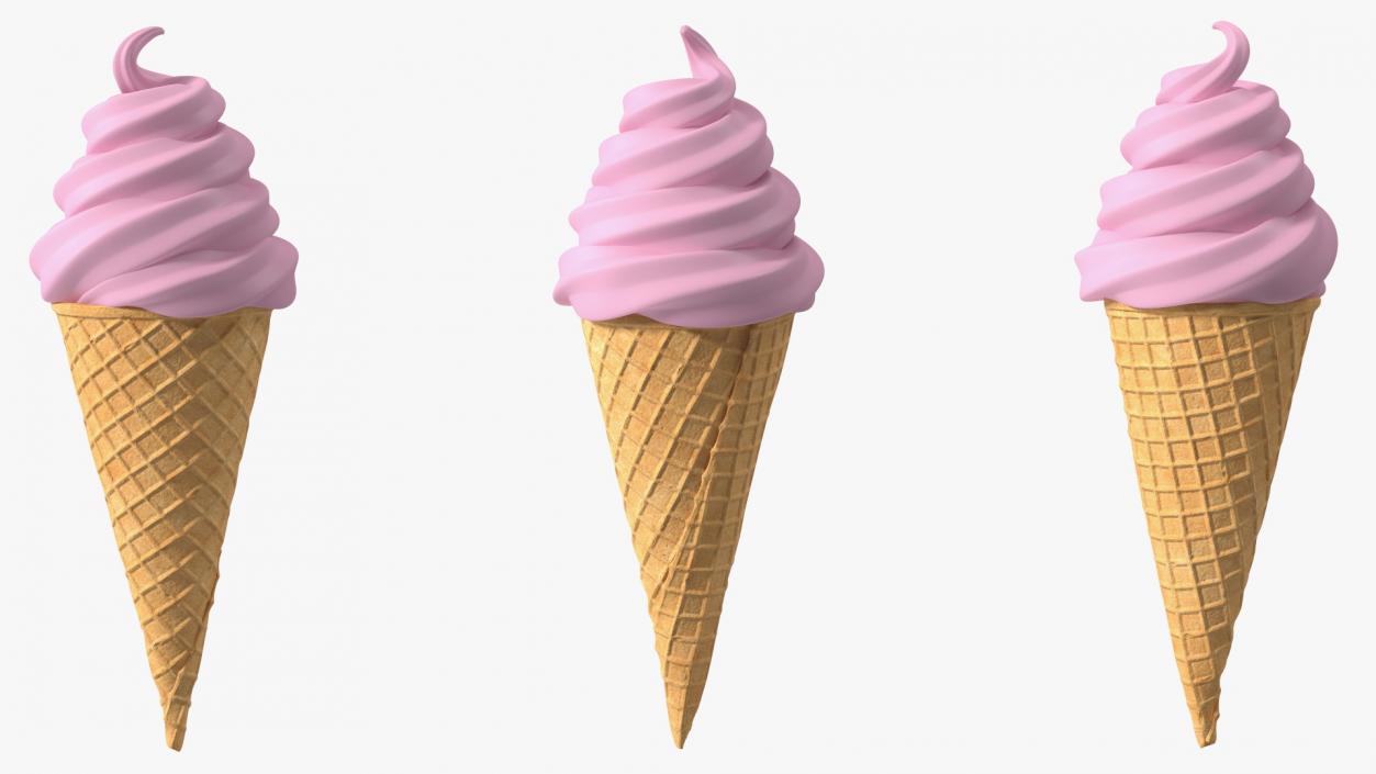 Ice Cream Cone Rose 3D model