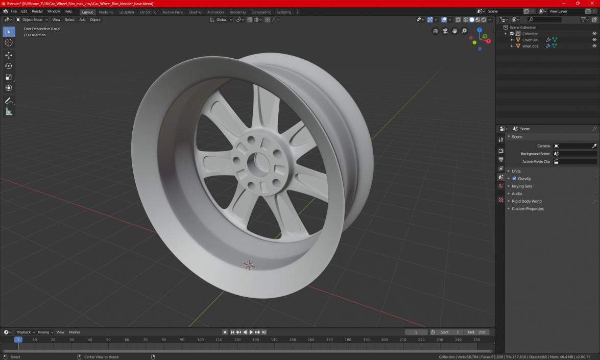 3D Car Wheel Rim model