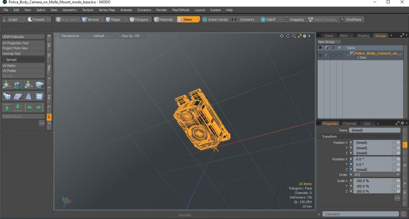 3D Police Body Camera on Molle Mount model