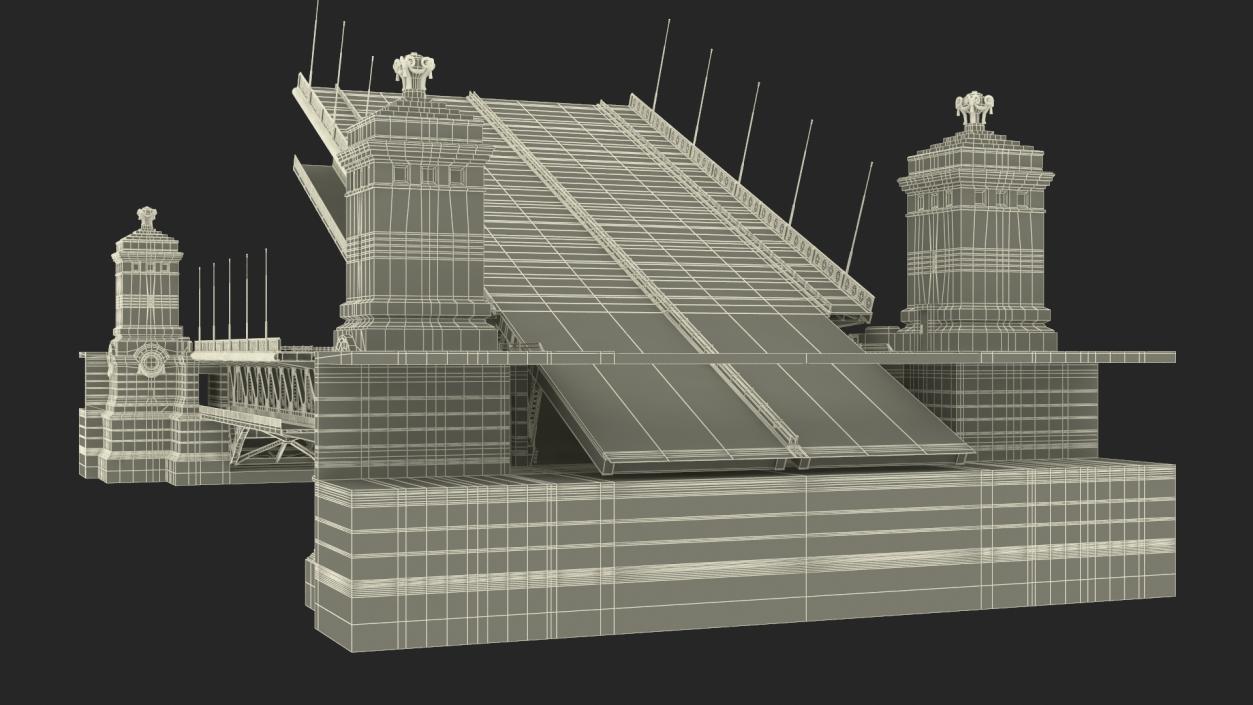 3D model Chicago Drawbridge Raised