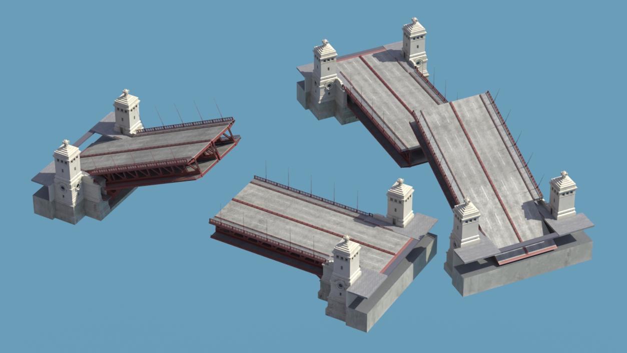 3D model Chicago Drawbridge Raised