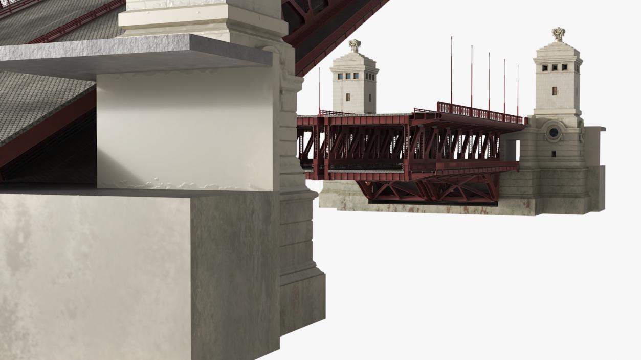 3D model Chicago Drawbridge Raised