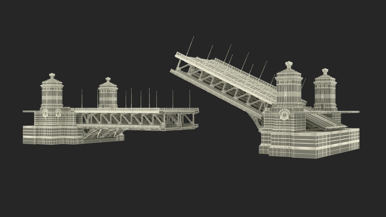 3D model Chicago Drawbridge Raised