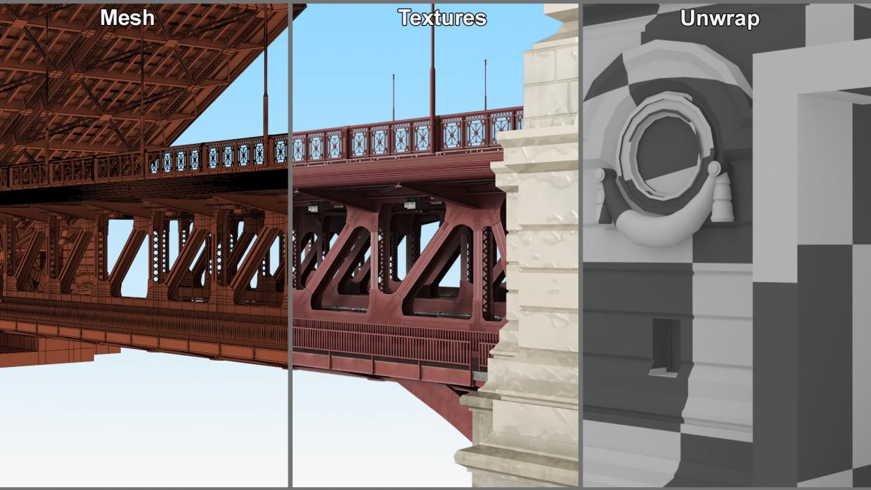 3D model Chicago Drawbridge Raised