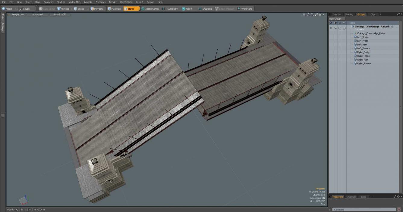 3D model Chicago Drawbridge Raised