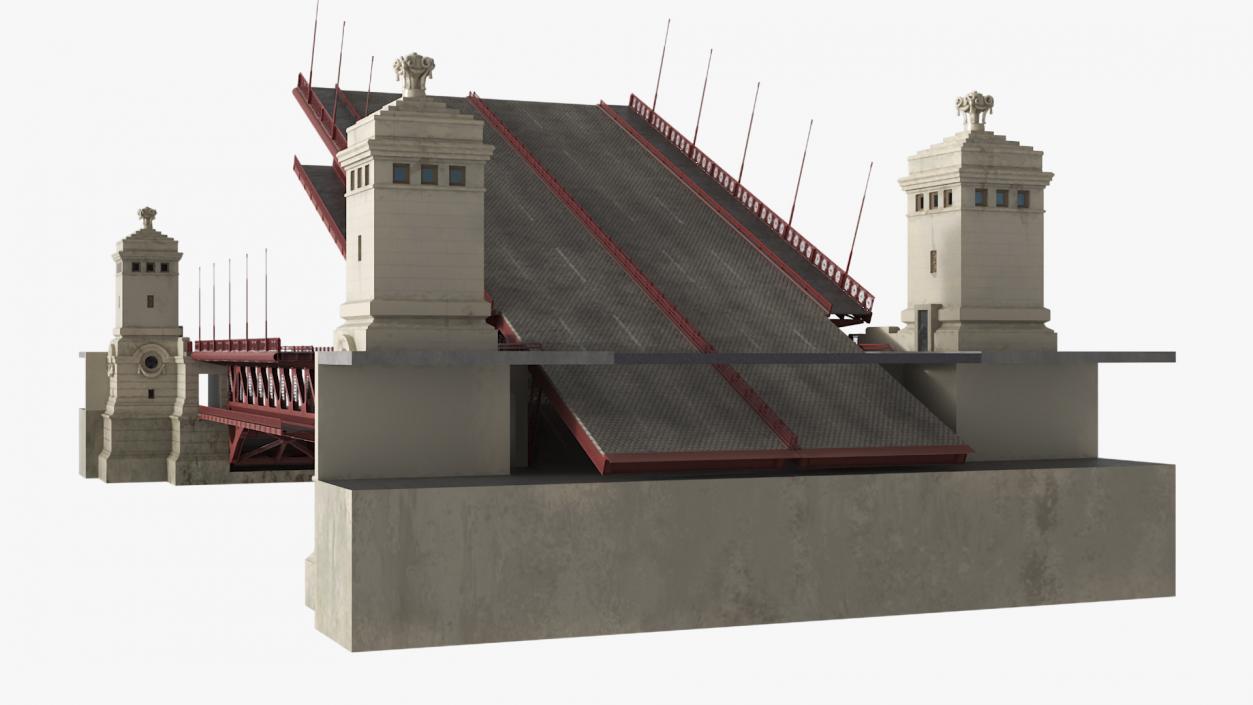 3D model Chicago Drawbridge Raised